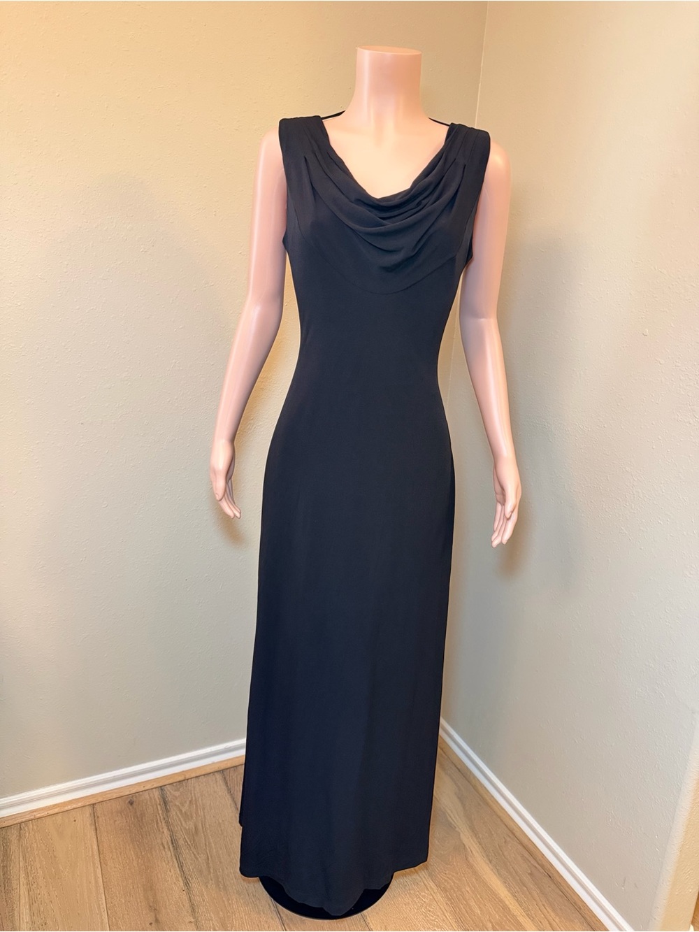 Calvin Klein Black Cowl Neck Maxi Dress